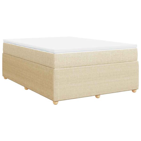 vidaXL &Kappa;&rho;&epsilon;&beta;ά&tau;&iota; Boxspring &mu;&epsilon; &Sigma;&tau;&rho;ώ&mu;&alpha; &Kappa;&rho;&epsilon;&mu; 140x190 &epsilon;&kappa;. &Upsilon;&phi;&alpha;&sigma;&mu;ά&tau;&iota;&nu;&omicron;