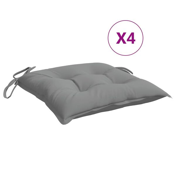 vidaXL Μαξιλάρια Καρέκλας 4 τεμ. Γκρι 50 x 50 x 7 εκ. Υφασμάτινα
