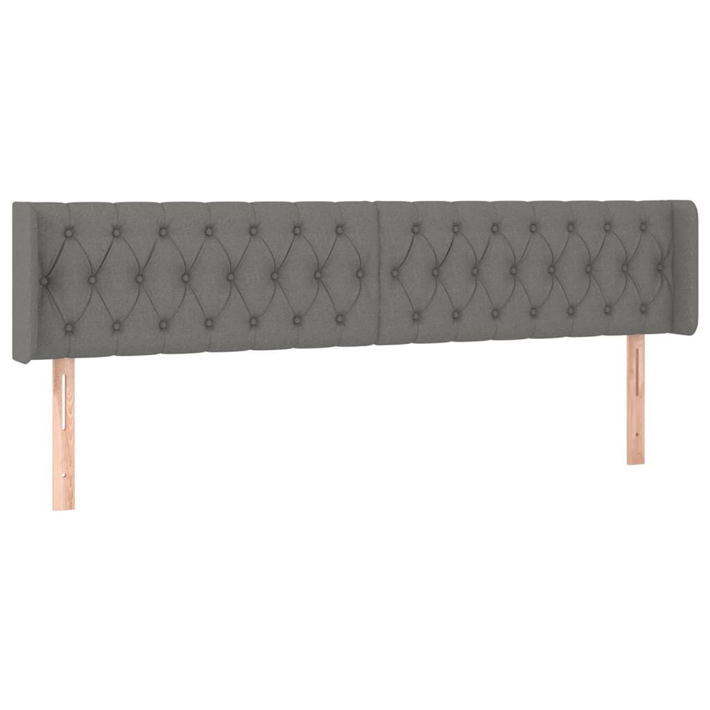 vidaXL Κεφαλάρι Κρεβατιού LED Σκούρο Γκρι 183x16x78/88 εκ. Υφασμάτινο