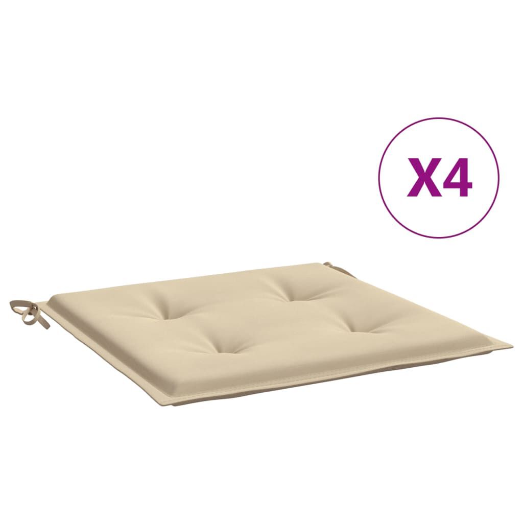 vidaXL Μαξιλάρια Καρέκλας Κήπου 4 τεμ. Μπεζ 50x50x4 εκ. Ύφασμα Oxford