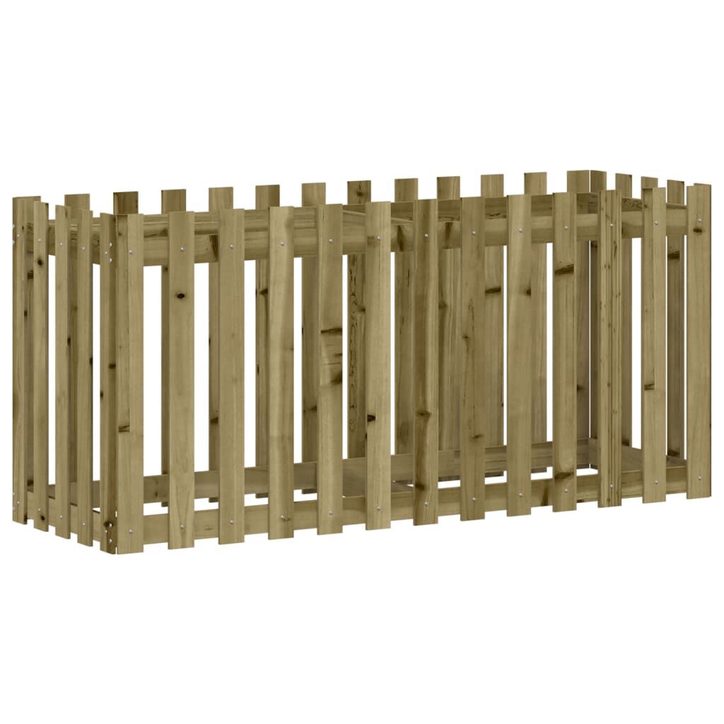 vidaXL Ζαρντινιέρα με Σχέδιο Φράχτη 150x50x70εκ. Εμποτισμ. Ξύλο Πεύκου