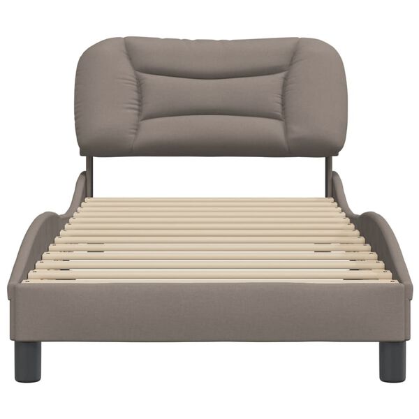 vidaXL Σκελετός Κρεβατιού Χωρίς Στρώμα Taupe 90x190 εκ. Υφασμάτινο