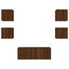 vidaXL Έπιπλα Τοίχου Τηλεόρασης 6 τεμ. LED Καφέ Δρυς από Επεξ. Ξύλο