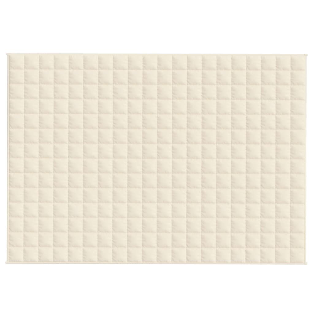 vidaXL Κουβέρτα Βαρύτητας Ανοιχτό Κρεμ 135 x 200 εκ. 6 κ. Υφασμάτινη
