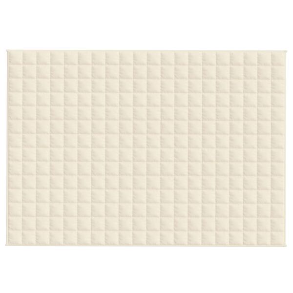 vidaXL Κουβέρτα Βαρύτητας Ανοιχτό Κρεμ 135 x 200 εκ. 6 κ. Υφασμάτινη