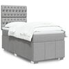 vidaXL Κρεβάτι Boxspring με Στρώμα Ανοιχτό Γκρι 80x200 εκ. Υφασμάτινο