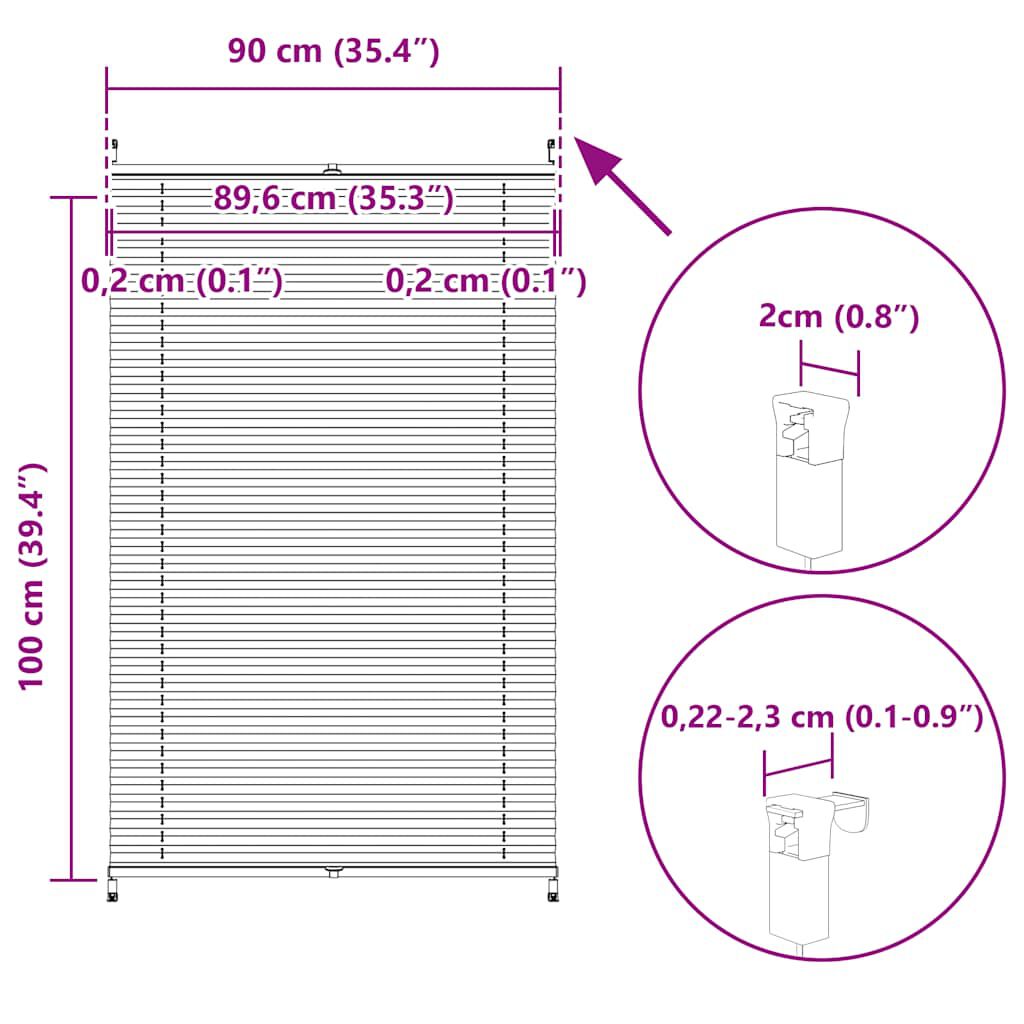 Σύστημα Σκίασης Πλισέ Κρεμ 90 x 100 εκ.