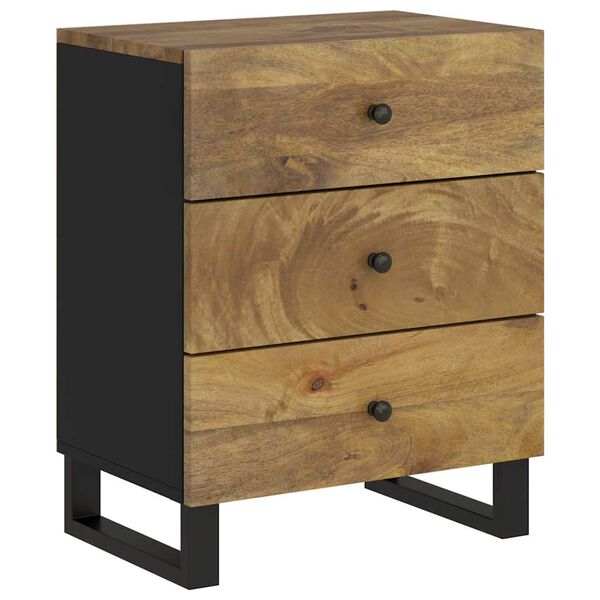 vidaXL Κομοδίνο 50 x 33 x 62 εκ. από Μασίφ Ξύλο Μάνγκο & Επεξ. Ξύλο