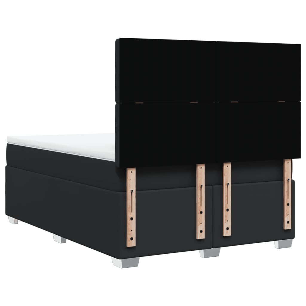 vidaXL Κρεβάτι Boxspring με Στρώμα Μαύρο 160x200εκ.από Συνθετικό Δέρμα
