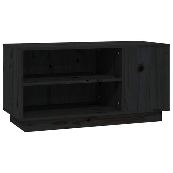 vidaXL Έπιπλο Τηλεόρασης Μαύρο 80x35x40,5 εκ. από Μασίφ Ξύλο Πεύκου