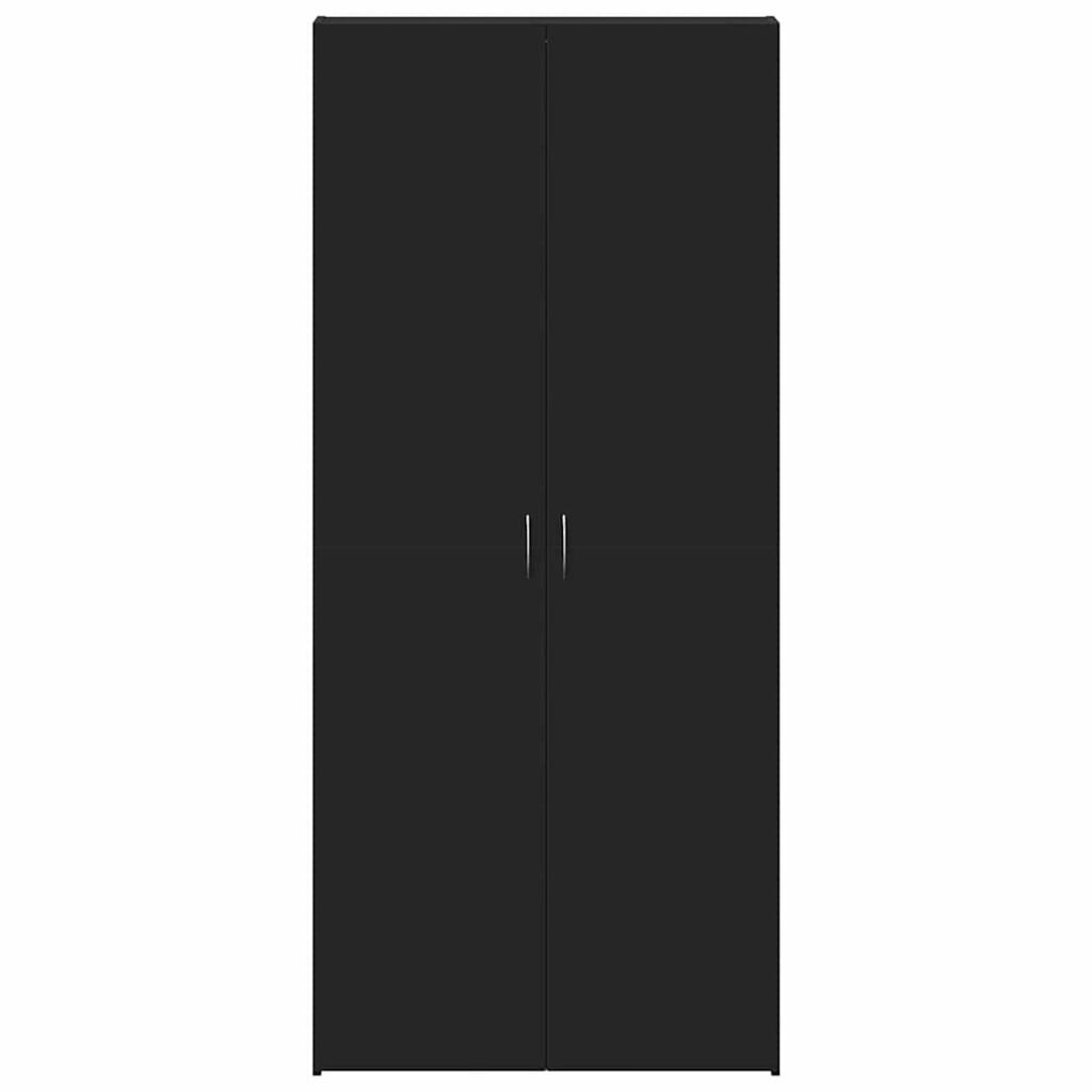 vidaXL Ντουλάπα Παπουτσιών Μαύρο 80 x 35.5 x 180 εκ Επεξεργασμένο ξύλο