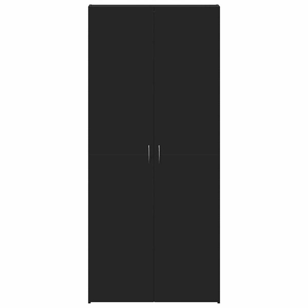 vidaXL Ντουλάπα Παπουτσιών Μαύρο 80 x 35.5 x 180 εκ Επεξεργασμένο ξύλο