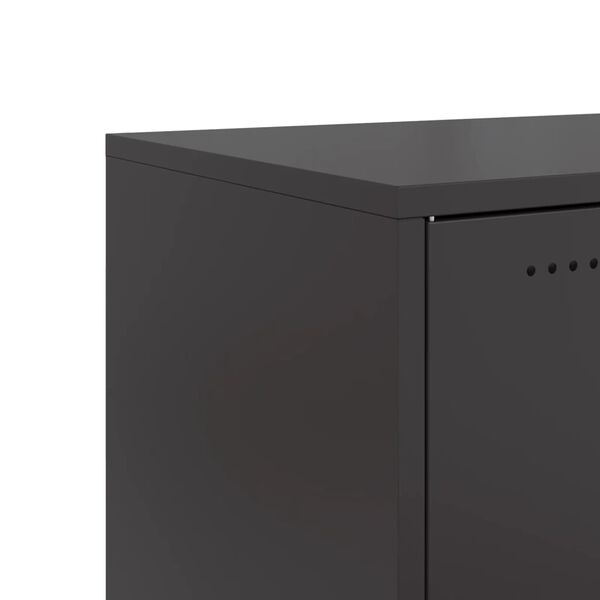 vidaXL Κομοδίνο Μαύρο 36x39x78 εκ. από Χάλυβα