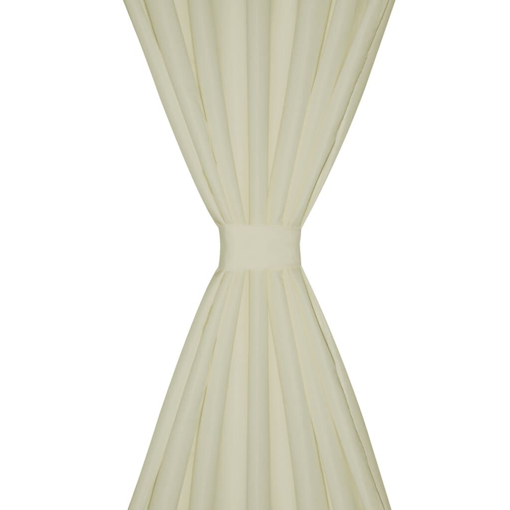 Κουρτίνες με Θηλιές 2 τεμ. Κρεμ 140 x 225 εκ. από Microsatin