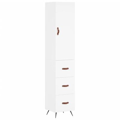 vidaXL Ντουλάπι Λευκό 34,5 x 34 x 180 εκ. από Επεξεργασμένο Ξύλο