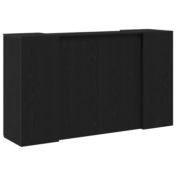 vidaXL Γραφείο υποδοχής Μαύρο Δρυς 180x50x103,5 εκ. Επεξεργασμένο Ξύλο