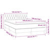 vidaXL &Kappa;&rho;&epsilon;&beta;ά&tau;&iota; Boxspring &mu;&epsilon; &Sigma;&tau;&rho;ώ&mu;&alpha; & LED Taupe 140x190 &epsilon;&kappa;. &Upsilon;&phi;&alpha;&sigma;&mu;ά&tau;&iota;&nu;&omicron;