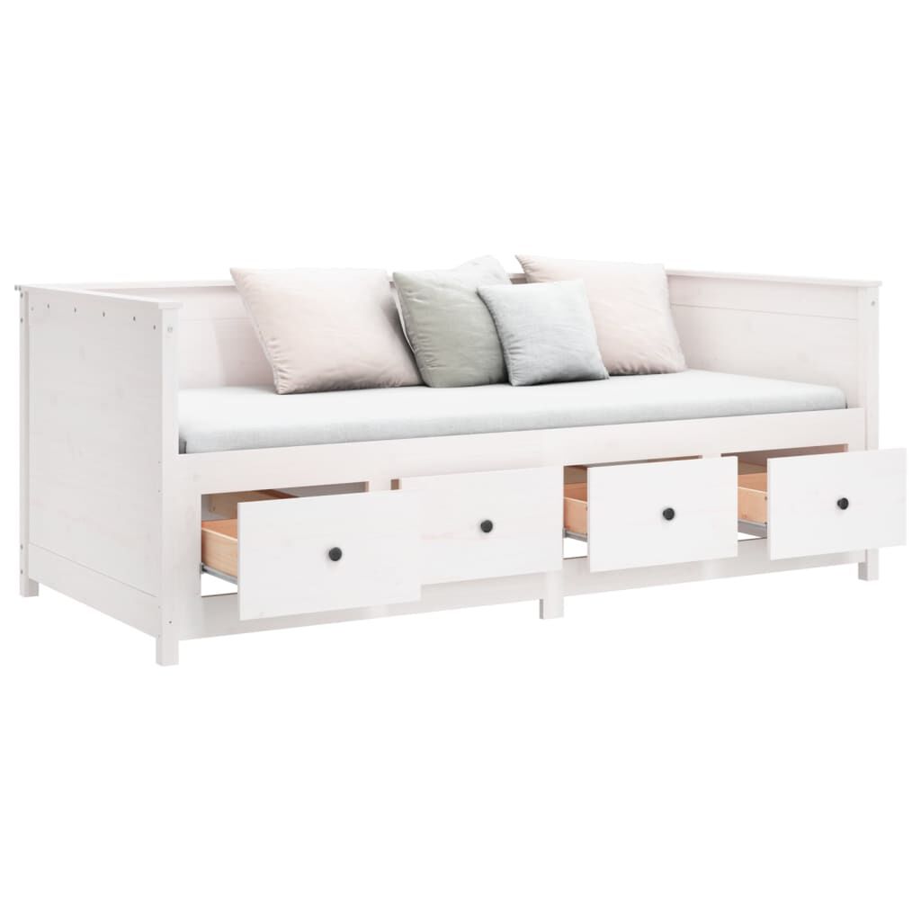 vidaXL Κρεβάτι ημέρας χωρίς στρώμα Λευκό 75x190 cm Στερεό ξύλο πεύκο