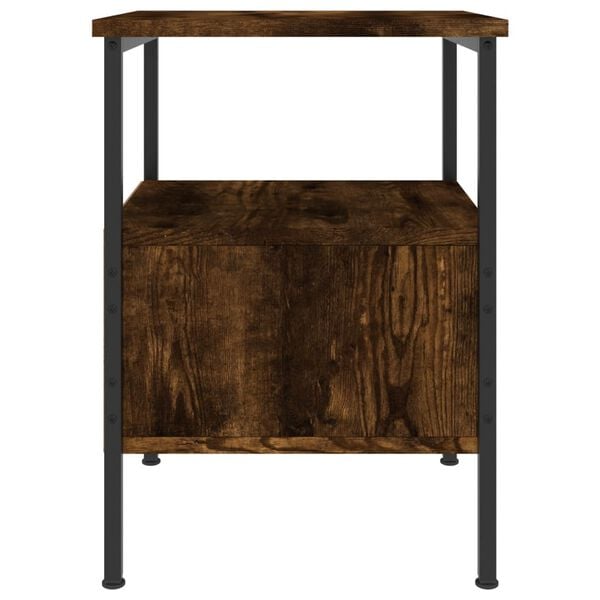 vidaXL Κομοδίνο Καπνιστή Δρυς 34 x 36 x 50 εκ. από Επεξεργασμένο Ξύλο