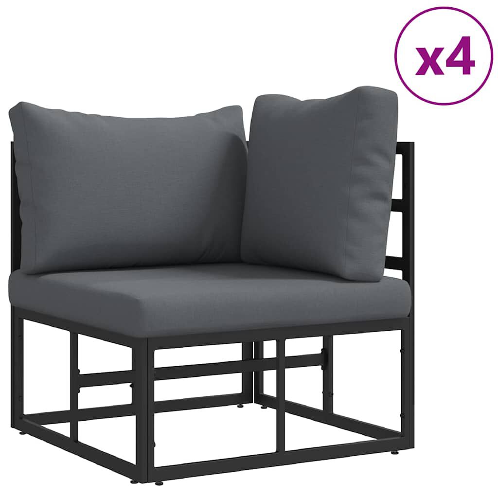 vidaXL Σετ Καναπέ Κήπου 13 pcs Μαύρο Αλουμίνιο