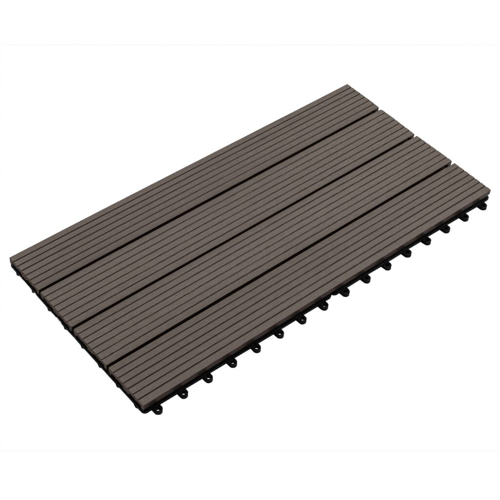 vidaXL Πλακάκια Deck 6 τεμ. Σκούρο Καφέ 60 x 30 εκ. 1,08 μ² από WPC
