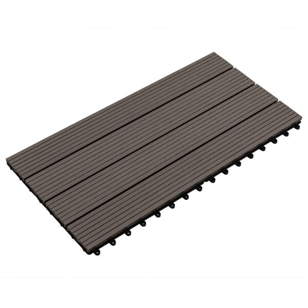 vidaXL Πλακάκια Deck 6 τεμ. Σκούρο Καφέ 60 x 30 εκ. 1,08 μ² από WPC