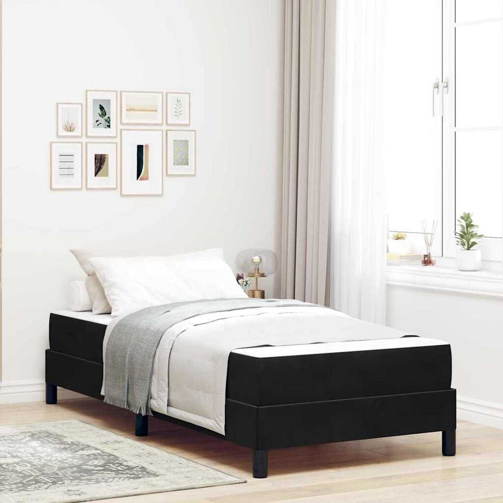 vidaXL Κρεβάτι box spring με στρώμα Μαύρο 100 x 200 cm Βελούδο