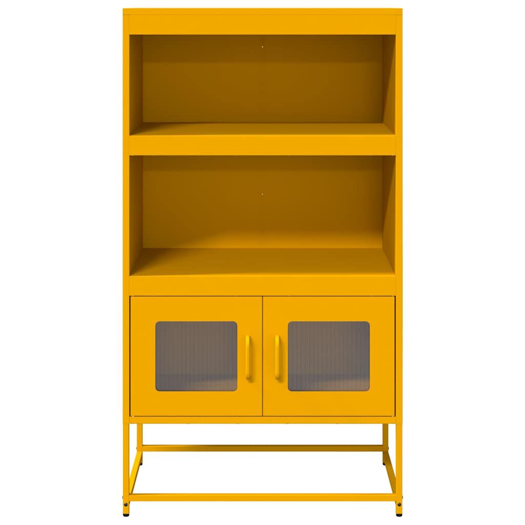 vidaXL Highboard Μουστάρδα κίτρινη 68x39x123 cm Χάλυβας