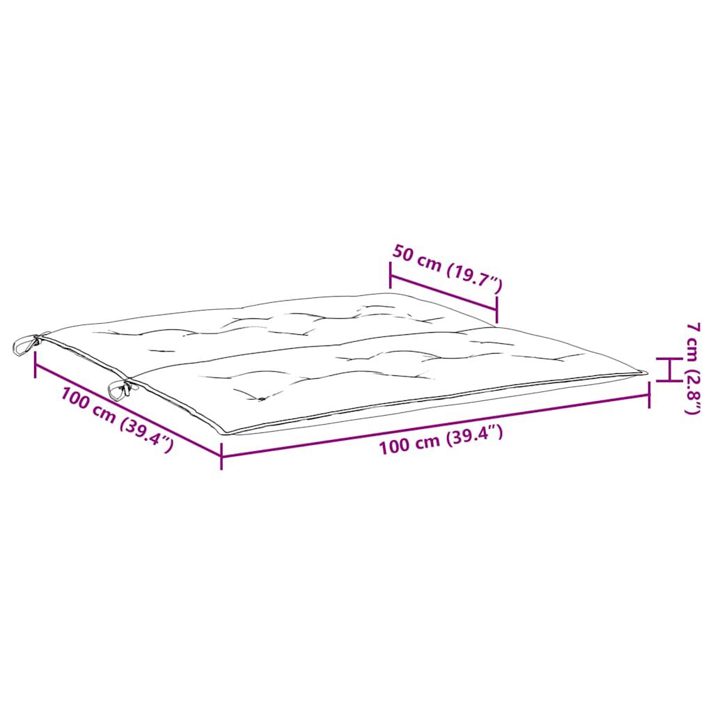 vidaXL Μαξιλάρι Πάγκου Κήπου Μπεζ 100x(50+50)x7 εκ. Ύφασμα Oxford