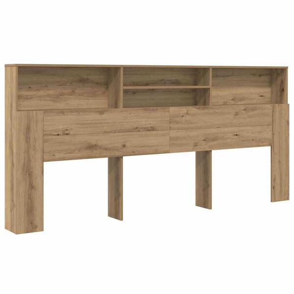vidaXL Κρεβάτι με Κεφαλάρι με ράφι artisan δρυς 220 x 19 x 101.5 εκ
