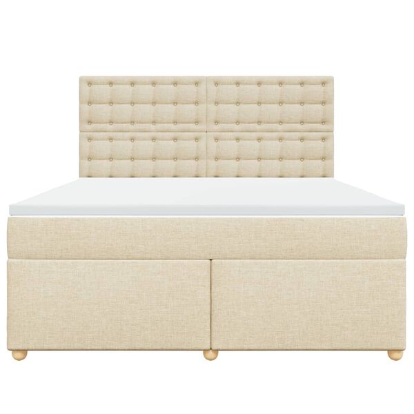 vidaXL &Kappa;&rho;&epsilon;&beta;ά&tau;&iota; Boxspring &mu;&epsilon; &Sigma;&tau;&rho;ώ&mu;&alpha; &Kappa;&rho;&epsilon;&mu; 180x200 &epsilon;&kappa;. &Upsilon;&phi;&alpha;&sigma;&mu;ά&tau;&iota;&nu;&omicron;