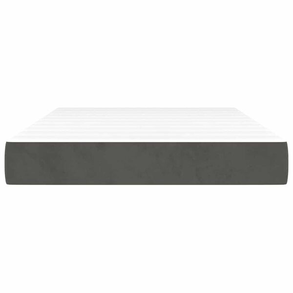 vidaXL Στρώμα με Pocket Springs Σκούρο Γκρι 120x220x20 εκ. Βελούδινο