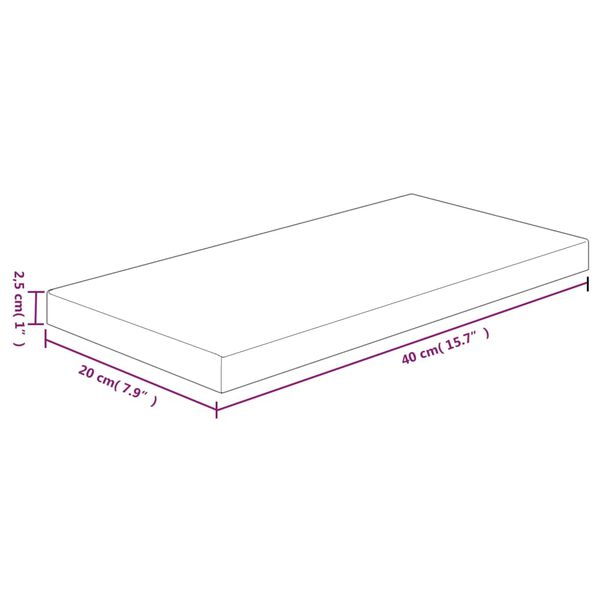 vidaXL Ράφι 40x20x2,5 εκ. από Ακατέργαστο Μασίφ Ξύλο Δρυός