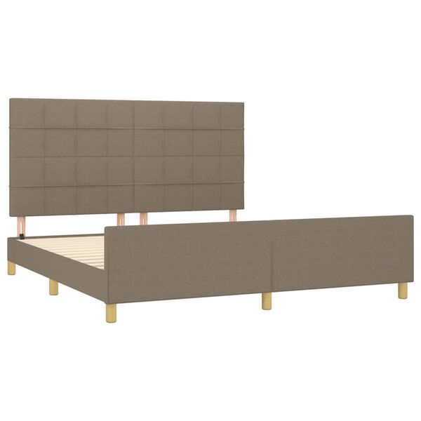 vidaXL Σκελετός Κρεβατιού Χωρίς Στρώμα Taupe 180x200 εκ. Υφασμάτινο
