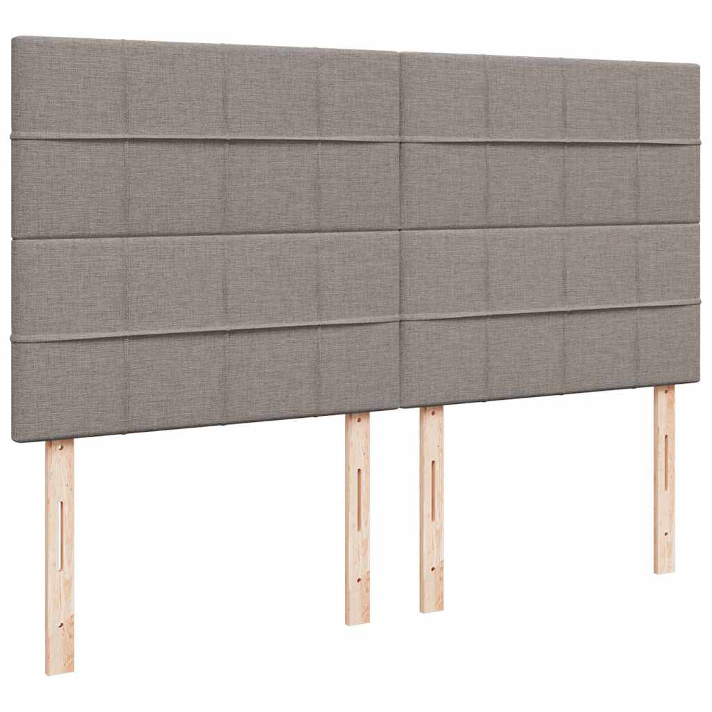 vidaXL Οθωμανικό κρεβάτι με στρώματα & LEDs Taupe 200x200cm ύφασμα