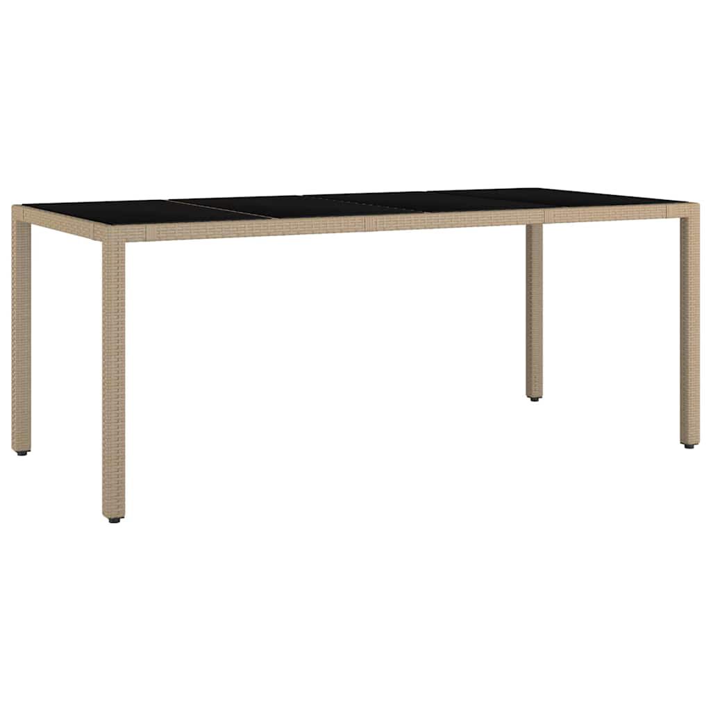 vidaXL Σέτ φαγητού για κήπο 7 pcs Μπεζ και Μαύρο 190 x 90 x 75 cm