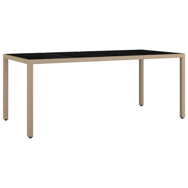 vidaXL Σέτ φαγητού για κήπο 7 pcs Μπεζ και Μαύρο 190 x 90 x 75 cm
