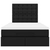 vidaXL Οθωμανικό κρεβάτι με στρώμα & LEDs Μαύρο 120x200cm Faux Leather