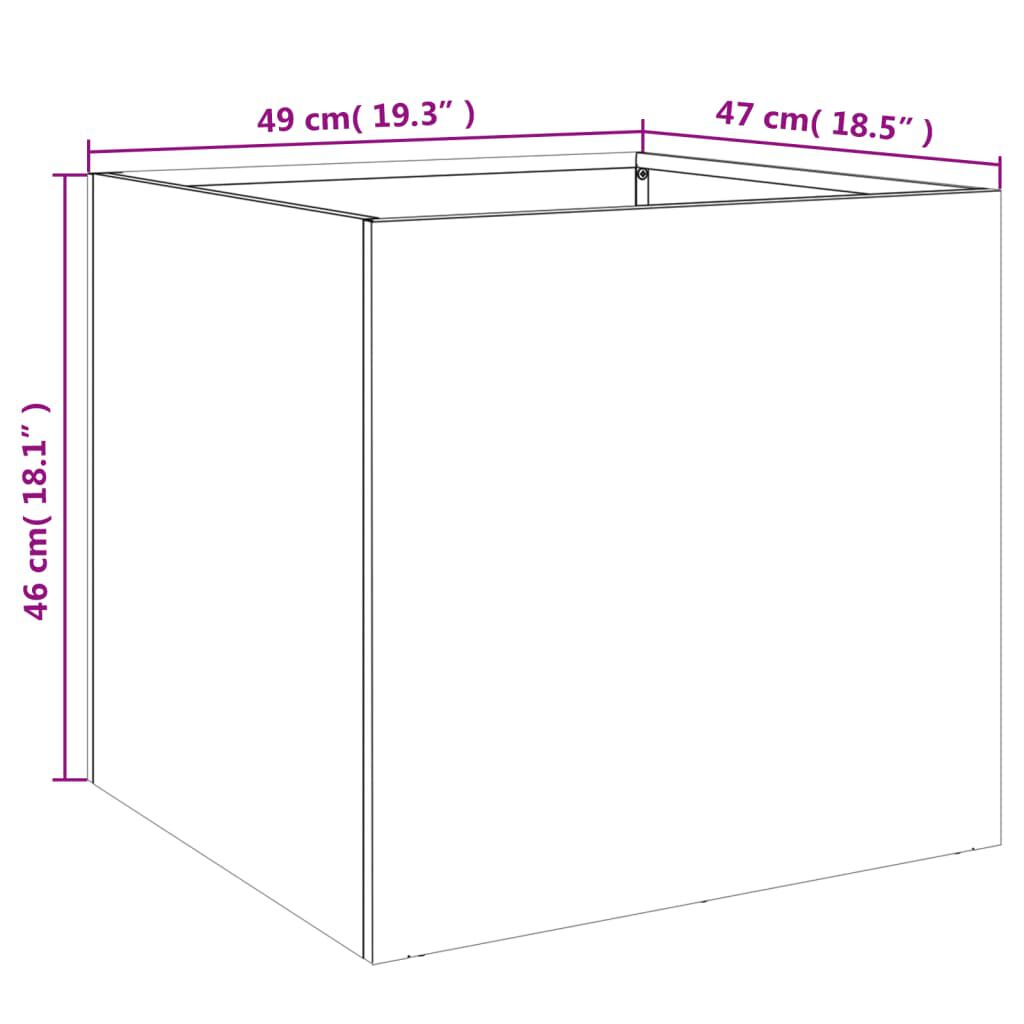 vidaXL Ζαρντινιέρα Μαύρη 49x47x46 εκ. από Χάλυβα