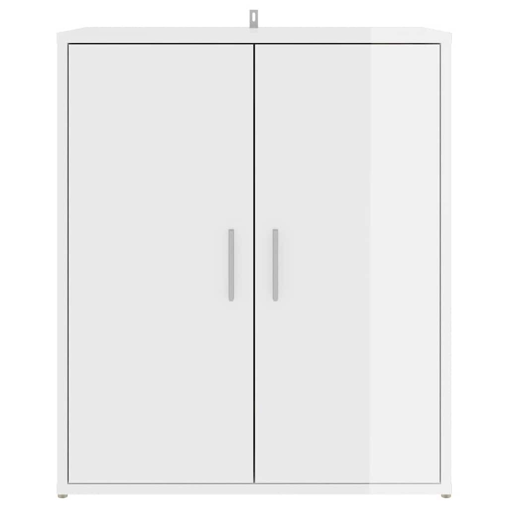 vidaXL Παπουτσοθήκη Γυαλιστερό Λευκό 60 x 35 x 70 εκ. από Επεξ. Ξύλο