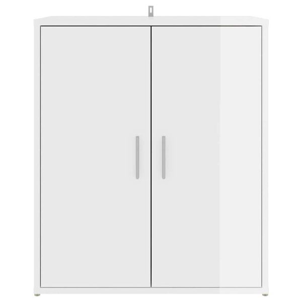 vidaXL Παπουτσοθήκη Γυαλιστερό Λευκό 60 x 35 x 70 εκ. από Επεξ. Ξύλο
