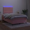 vidaXL &Kappa;&rho;&epsilon;&beta;ά&tau;&iota; Boxspring &mu;&epsilon; &Sigma;&tau;&rho;ώ&mu;&alpha; & LED &Rho;&omicron;&zeta; 120x200 &epsilon;&kappa;. &Beta;&epsilon;&lambda;&omicron;ύ&delta;&iota;&nu;&omicron;