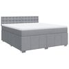 vidaXL Κρεβάτι Boxspring με Στρώμα Ανοιχτό Γκρι 180x200 εκ. Υφασμάτινο
