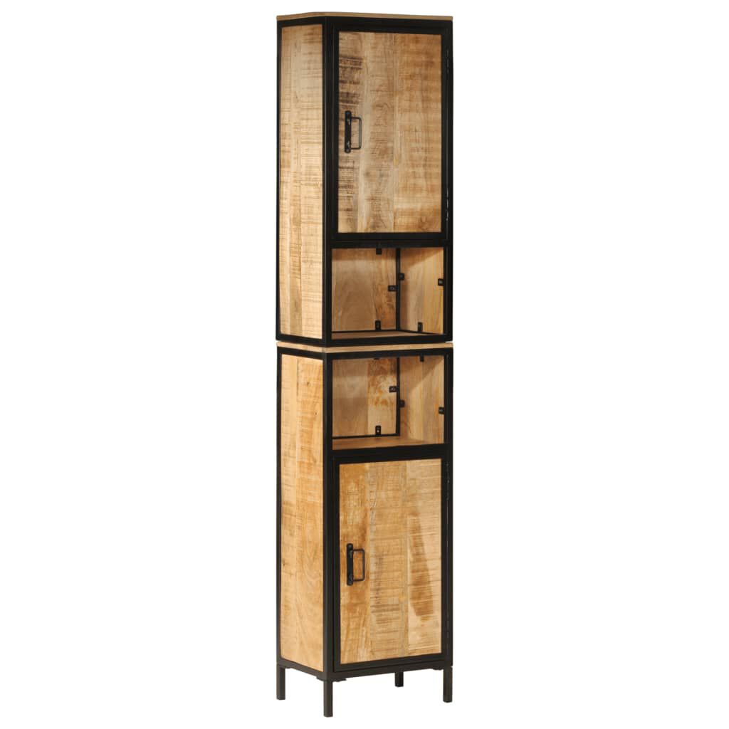 vidaXL Ντουλάπι Μπάνιου 40 x 27 x 180 εκ. Σίδηρο και Μασίφ Ξύλο Μάνγκο