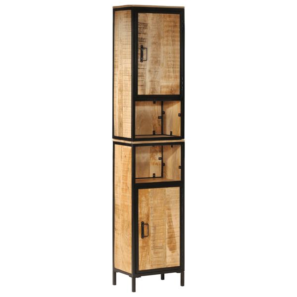 vidaXL Ντουλάπι Μπάνιου 40 x 27 x 180 εκ. Σίδηρο και Μασίφ Ξύλο Μάνγκο