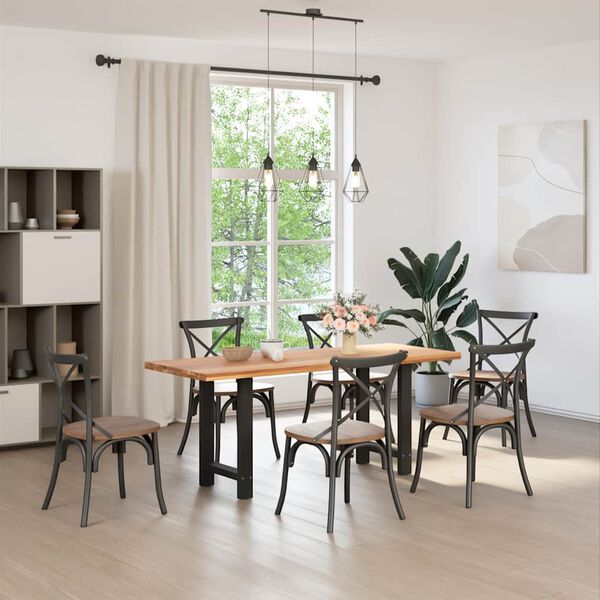 vidaXL Πόδια Τραπεζαρίας 2 τεμ. Μαύρα 50x(72-73) εκ. Ατσάλι