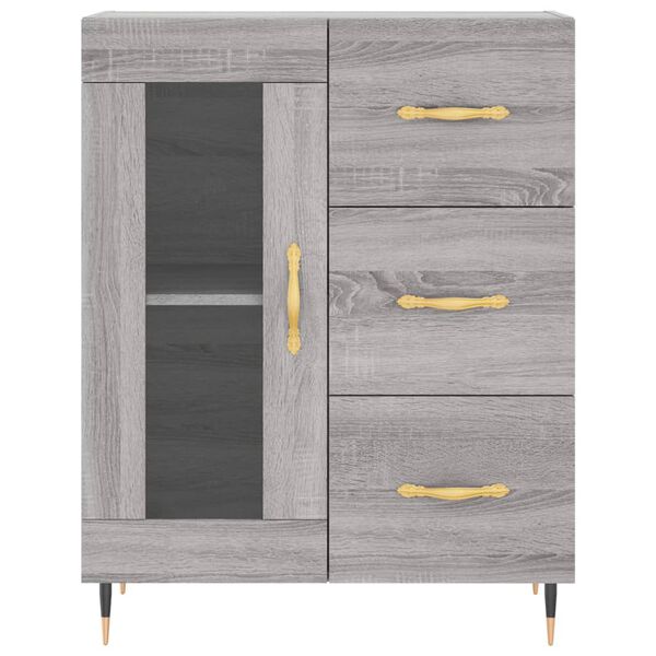 vidaXL Ντουλάπι Γκρι Sonoma 69,5 x 34 x 180 εκ. Επεξεργασμένο Ξύλο