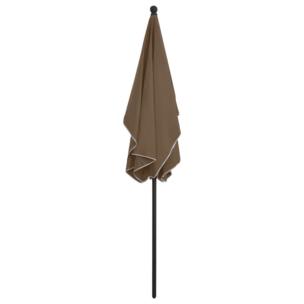 vidaXL Ομπρέλα Κήπου με Ιστό Χρώμα Taupe 210 x 140 εκ.