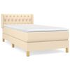 vidaXL Κρεβάτι Boxspring με Στρώμα Κρεμ 100 x 200 εκ. Υφασμάτινο