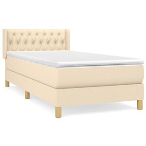 vidaXL &Kappa;&rho;&epsilon;&beta;ά&tau;&iota; Boxspring &mu;&epsilon; &Sigma;&tau;&rho;ώ&mu;&alpha; &Kappa;&rho;&epsilon;&mu; 100 x 200 &epsilon;&kappa;. &Upsilon;&phi;&alpha;&sigma;&mu;ά&tau;&iota;&nu;&omicron;